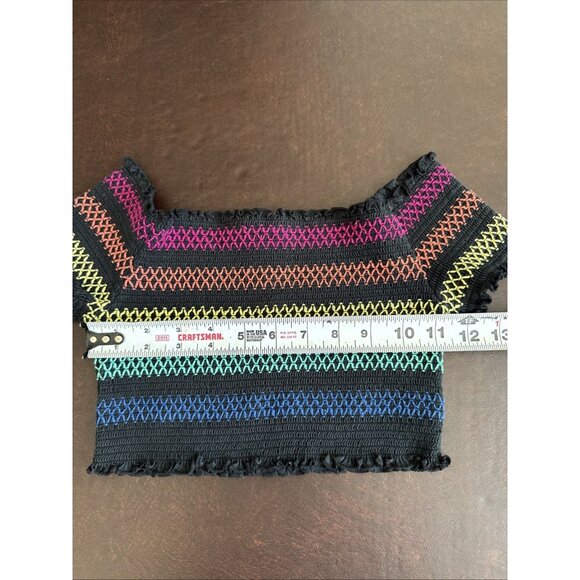 Set Of 3 Womens Crop Tops: L.A. Hearts Striped Emma/Sam Sheer Purple Multicolor - Picture 10 of 14